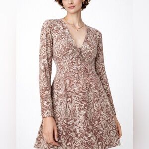 NWT Who What Wear Swirl Print Dress with Bell Sleeves